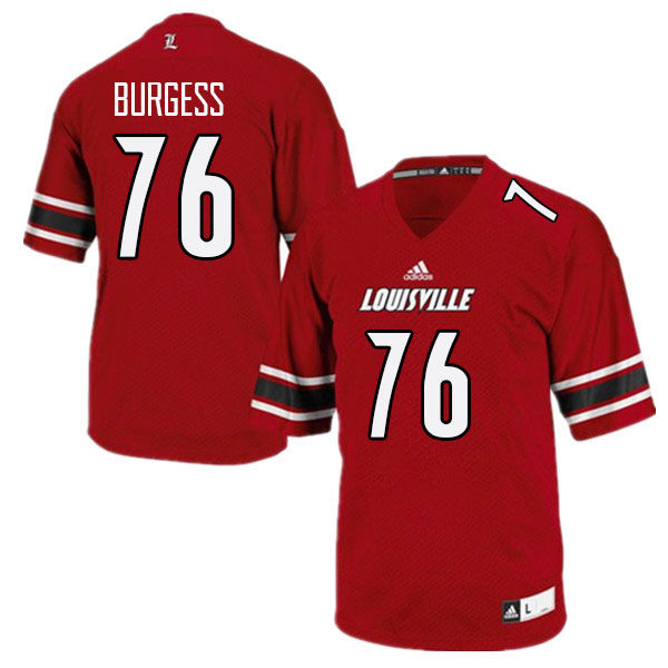 Men #76 Luke Burgess Louisville Cardinals College Football Jerseys Stitched Sale-Red - Click Image to Close